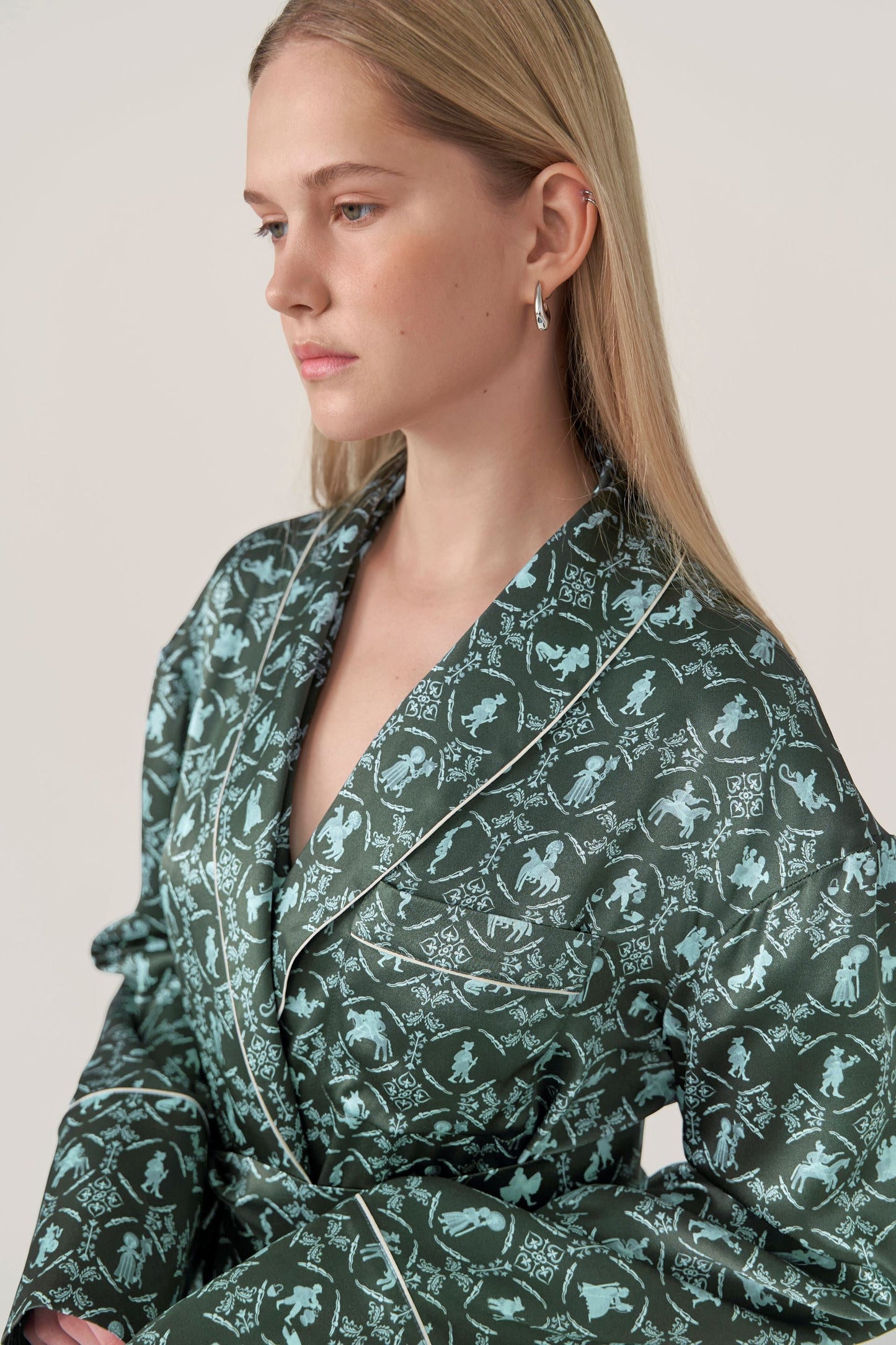 Long Silk Robe Vechornytsi in Dark