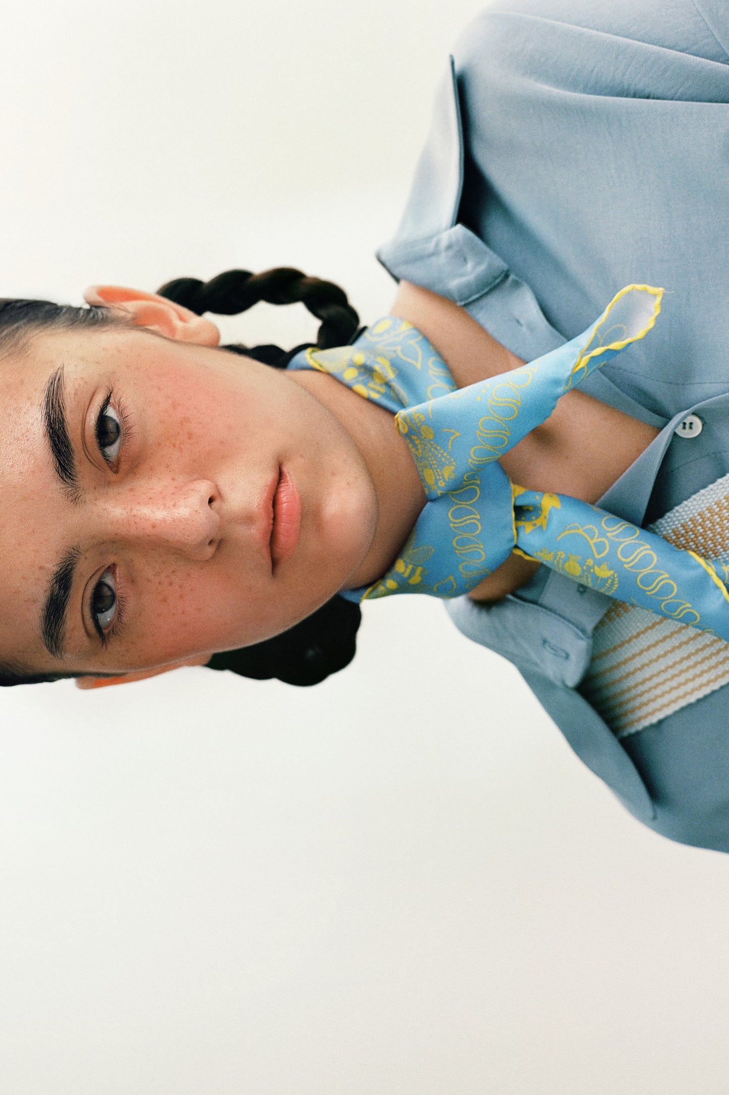 Silk bandana blue