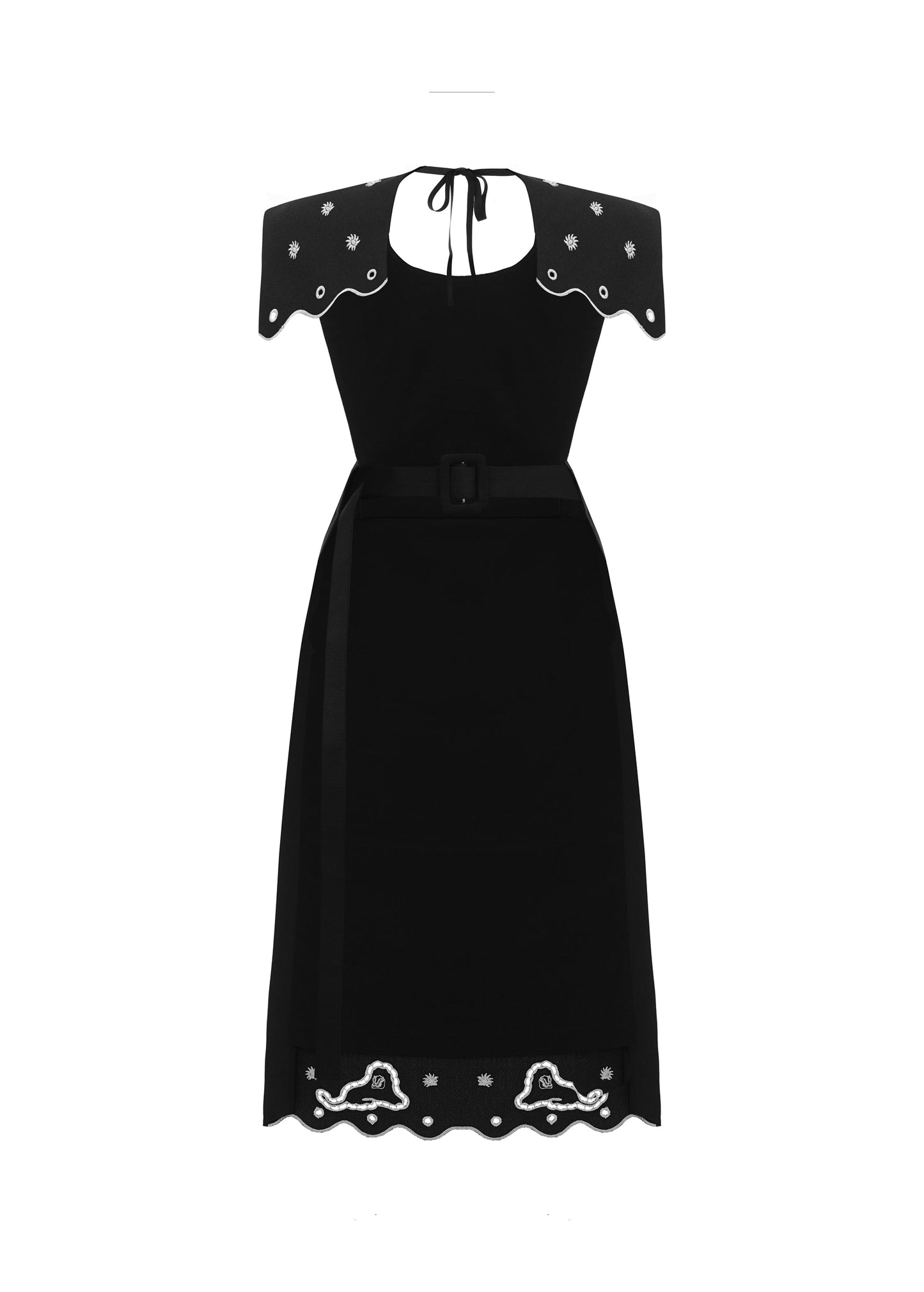 Black Embroidered Apron