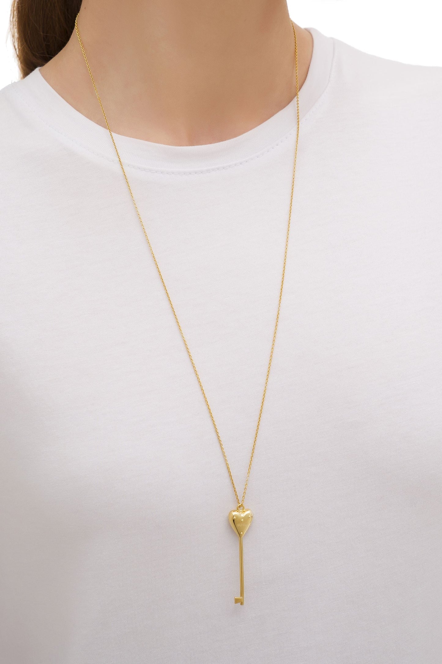 Gold Plated Key to the Heart Pendant