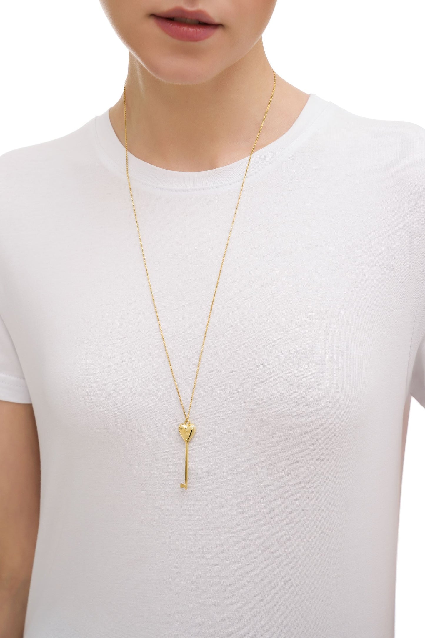 Gold Plated Key to the Heart Pendant