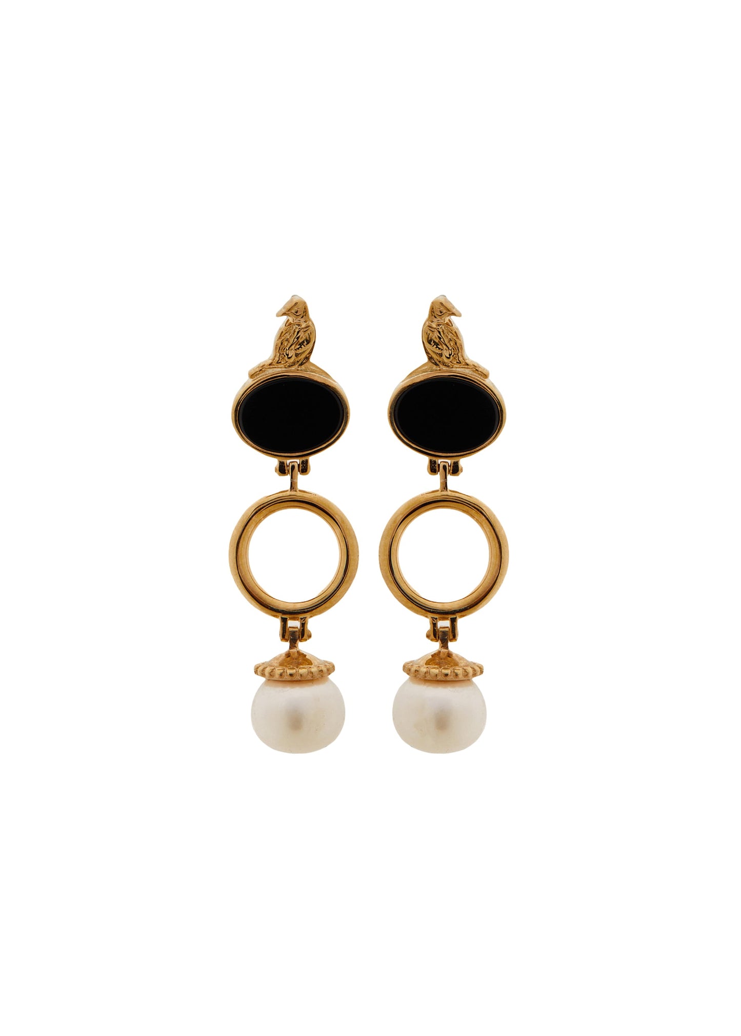 Long Earring with white pearls