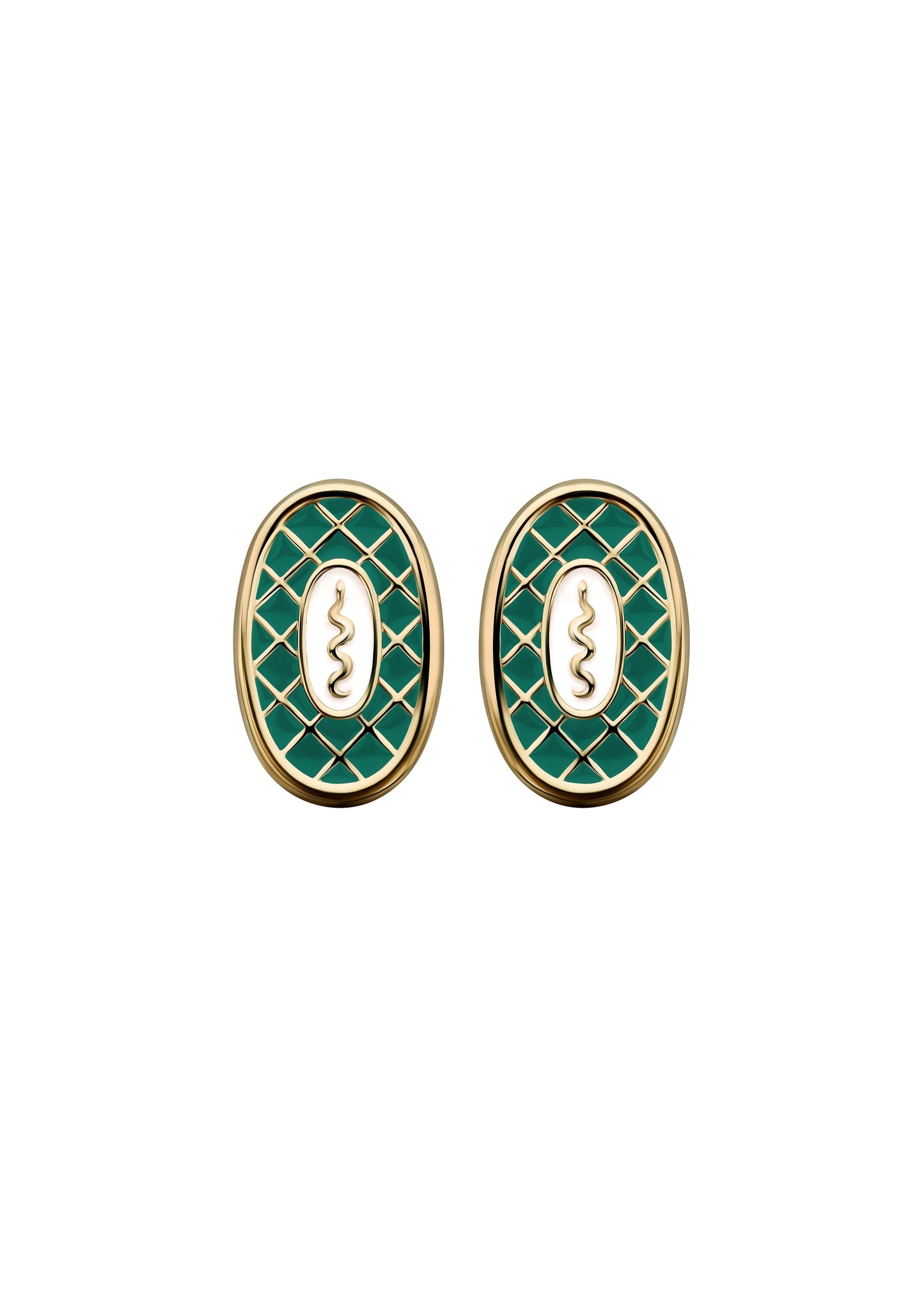 Serpent Earrings in Emerald Green