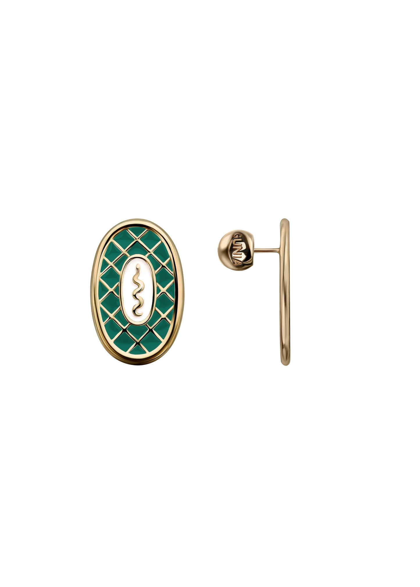 Serpent Earrings in Emerald Green