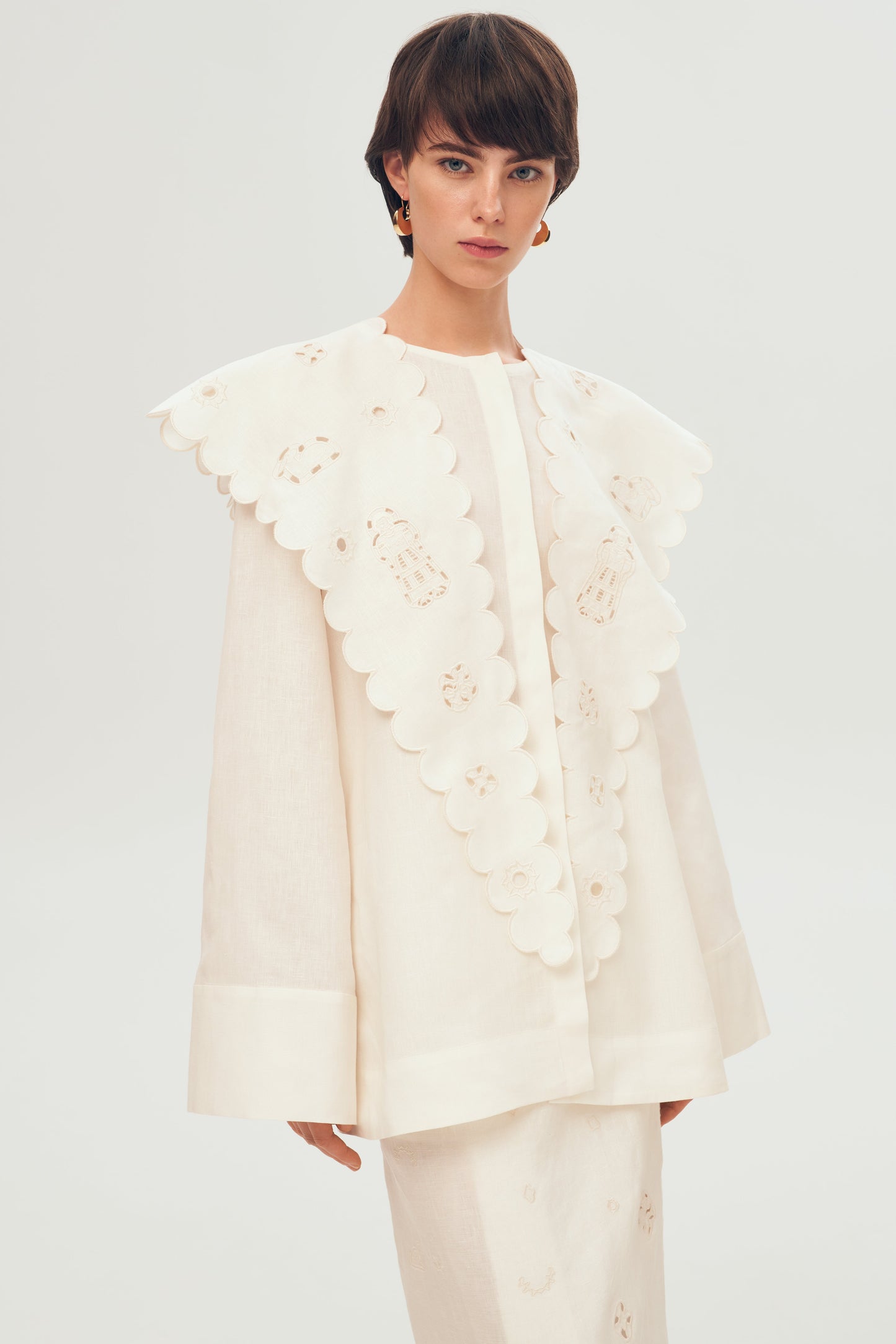 Severyna Shirt with Embroidered Collar