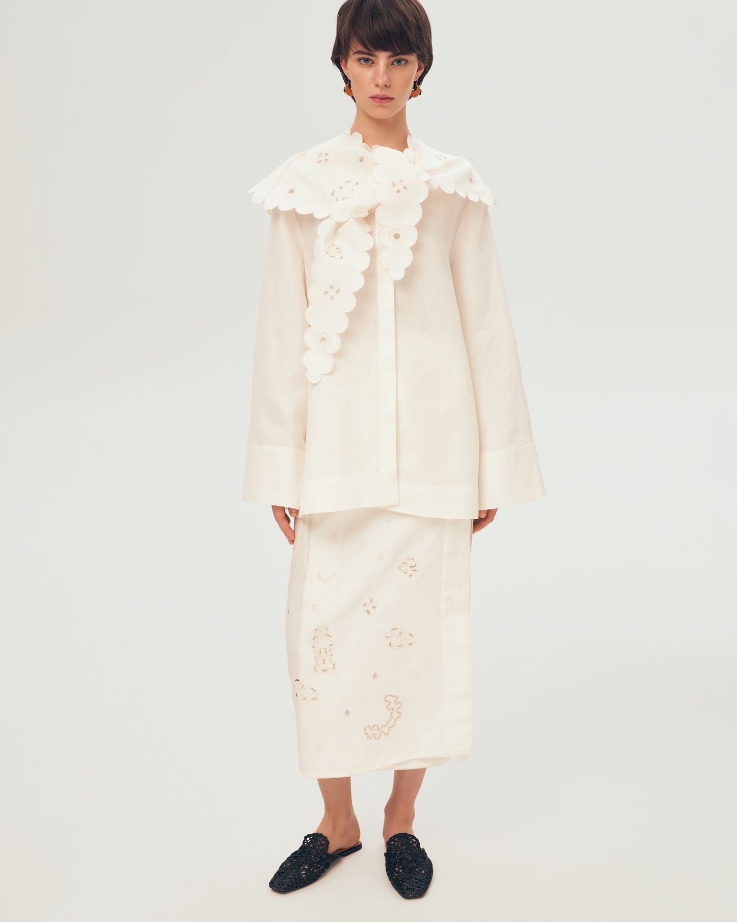 Severyna Shirt with Embroidered Collar