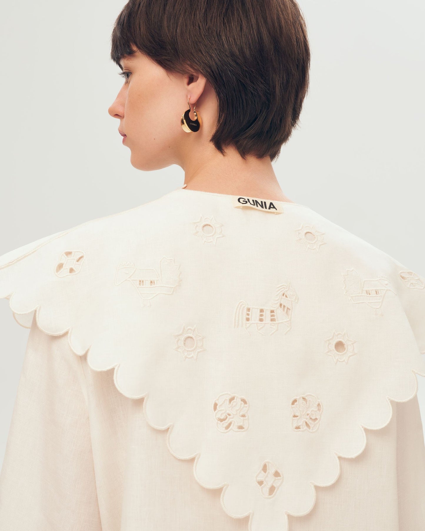 Severyna Shirt with Embroidered Collar