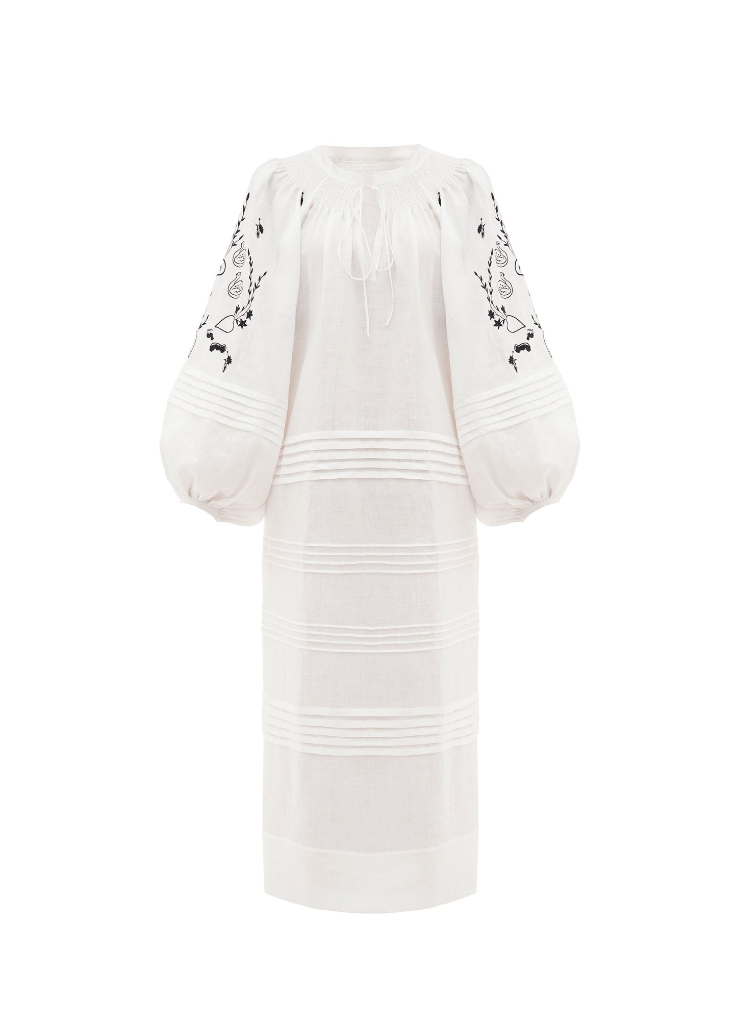 Tomila Embroidered Dress in Milk