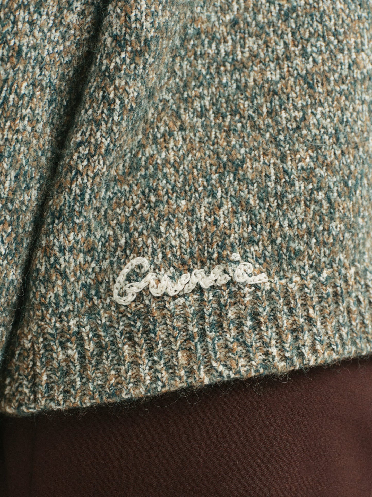 Hooded Mélange Sweater in Green