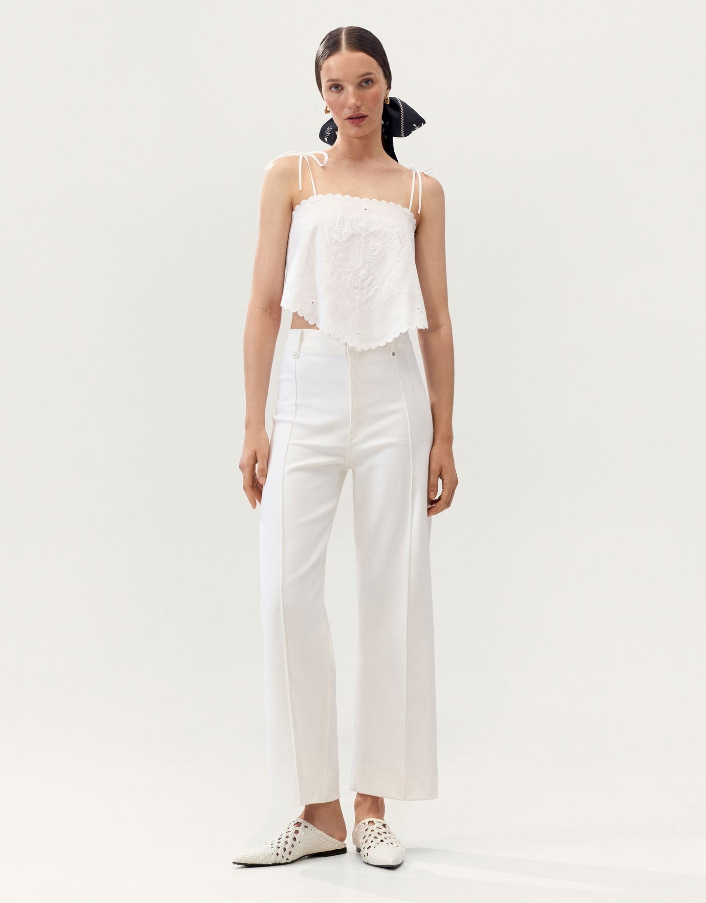 Lybid Scarf Top in Cream