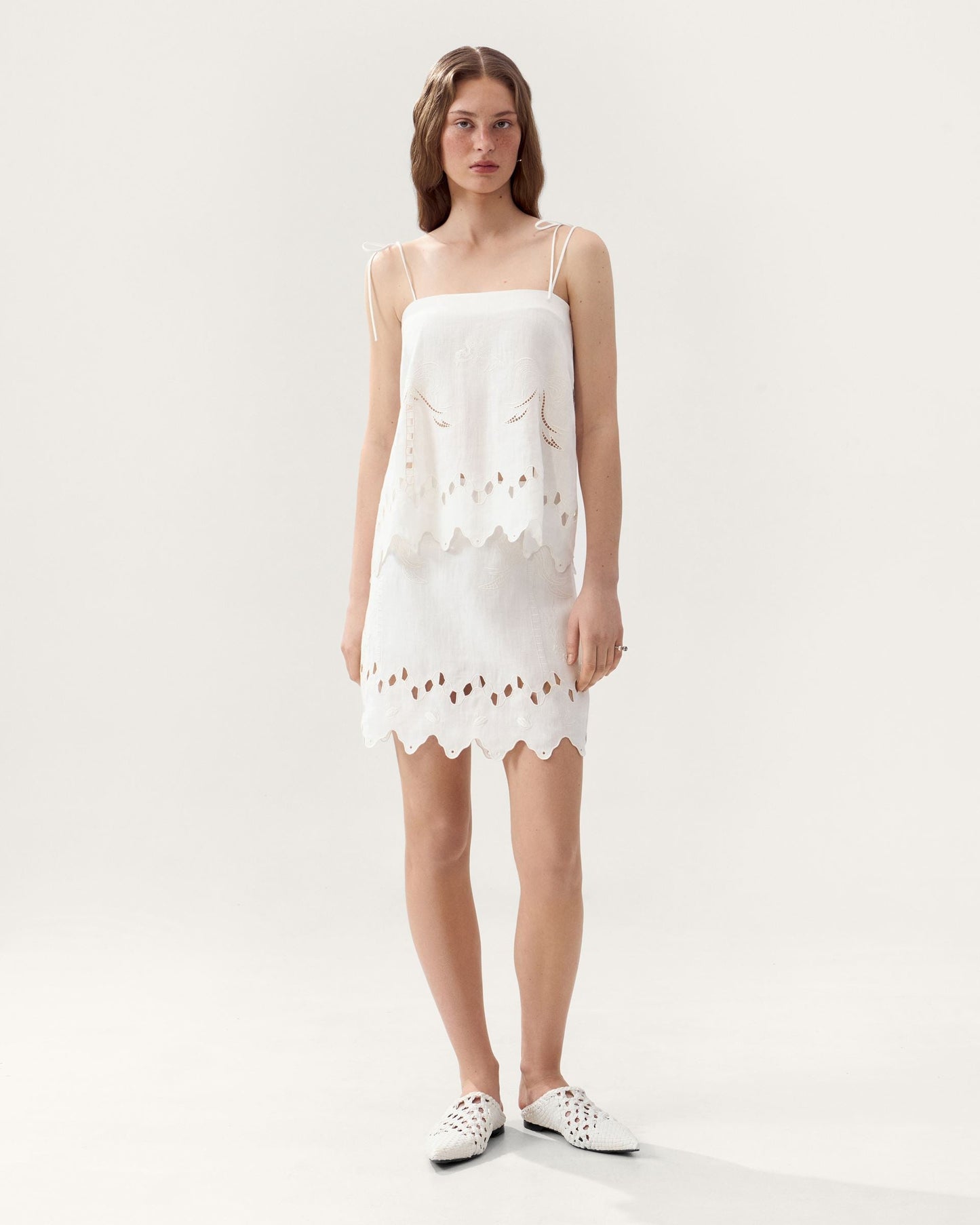 Yasna Embroidered Top in Milk