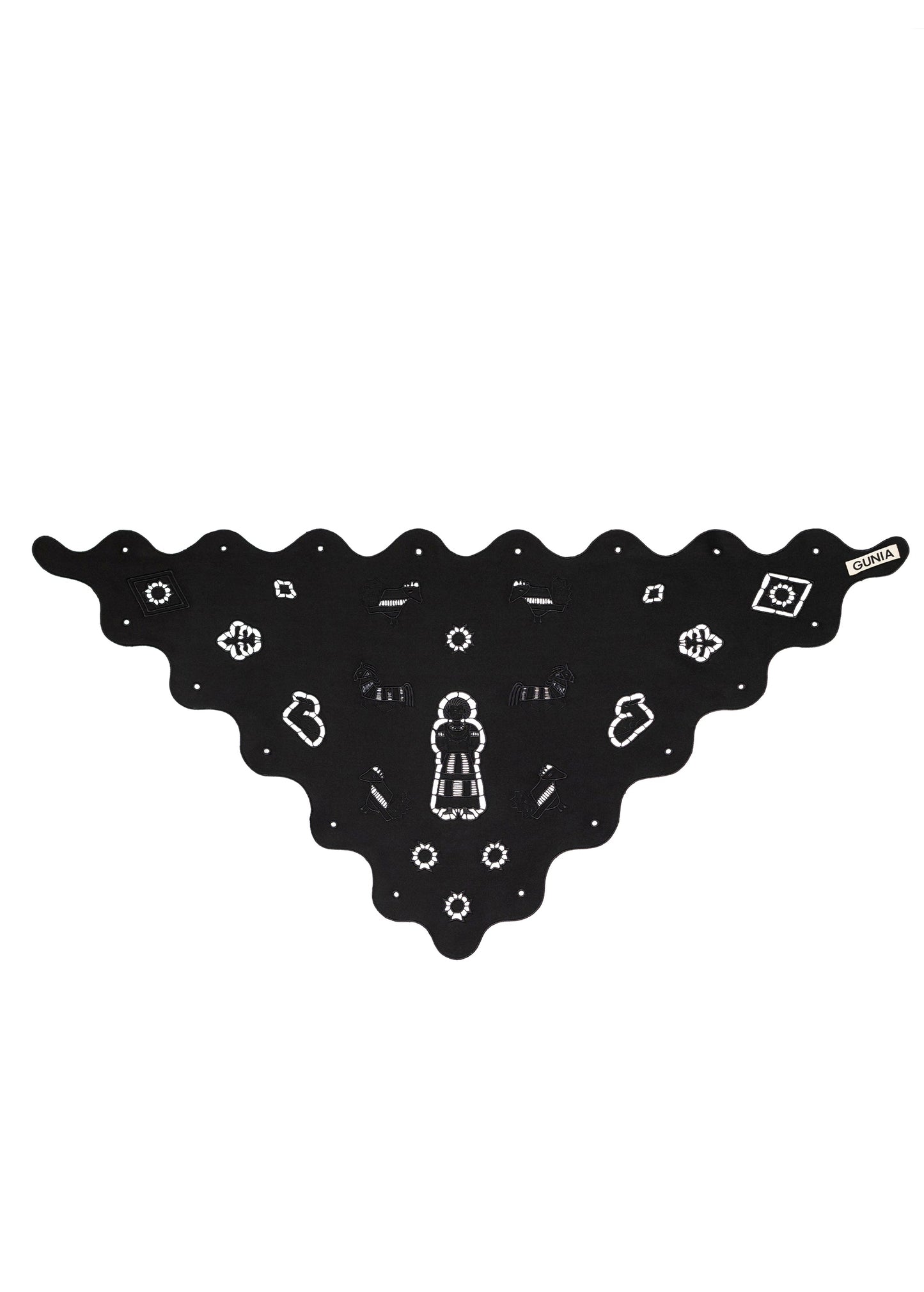 Black Silk Vytynanka Headscarf