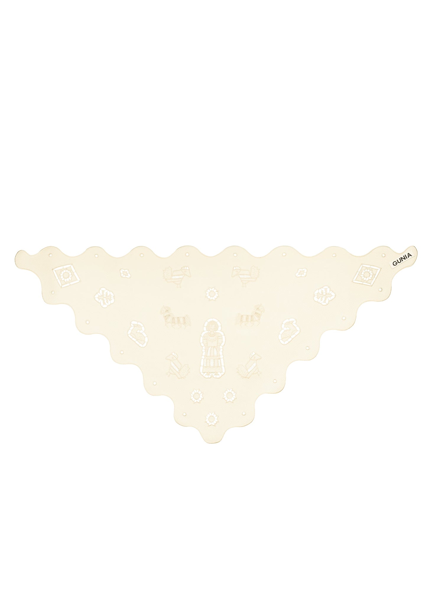 Silk Vytynanka Headscarf in Milk