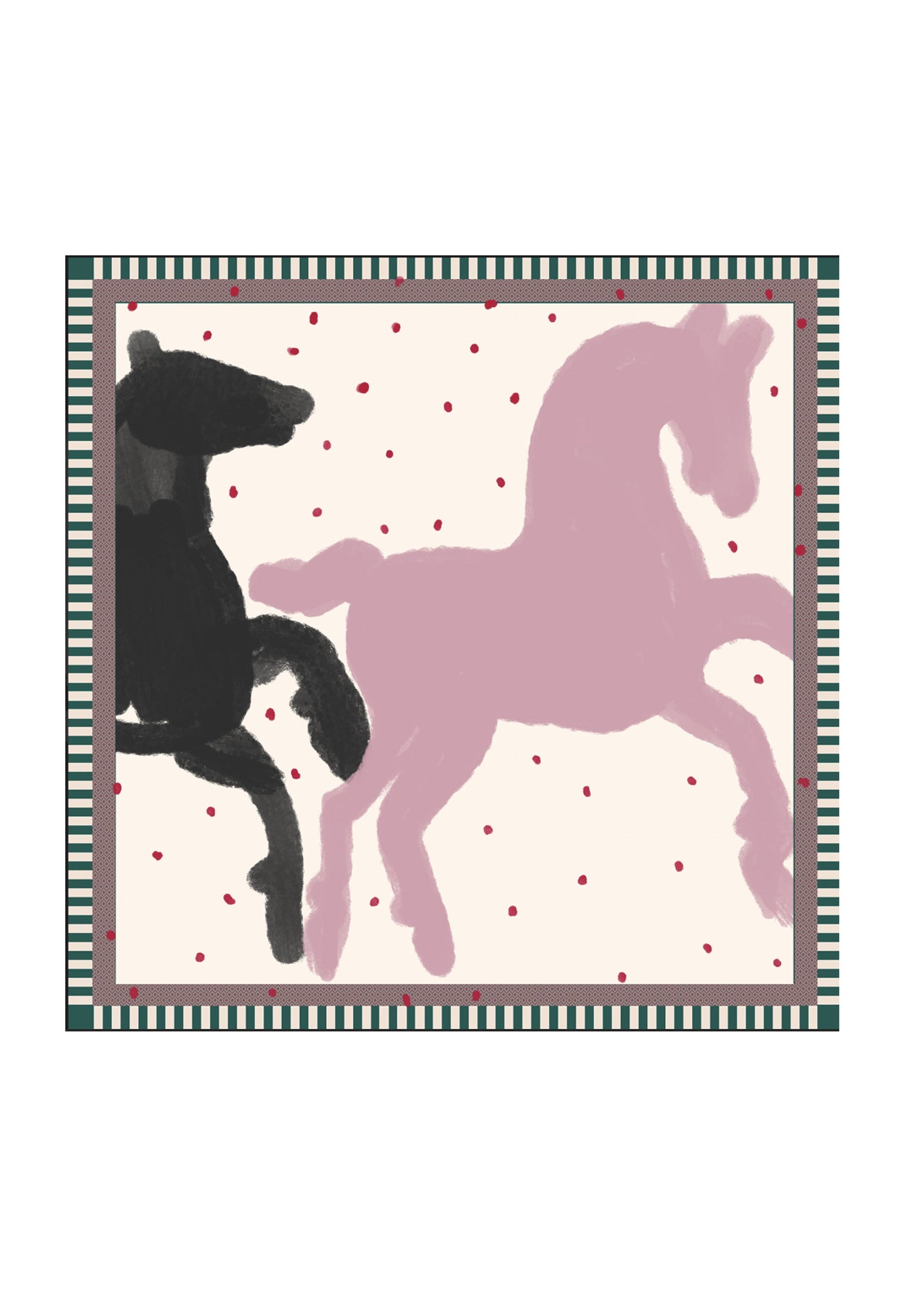 Silk headscarf with horses