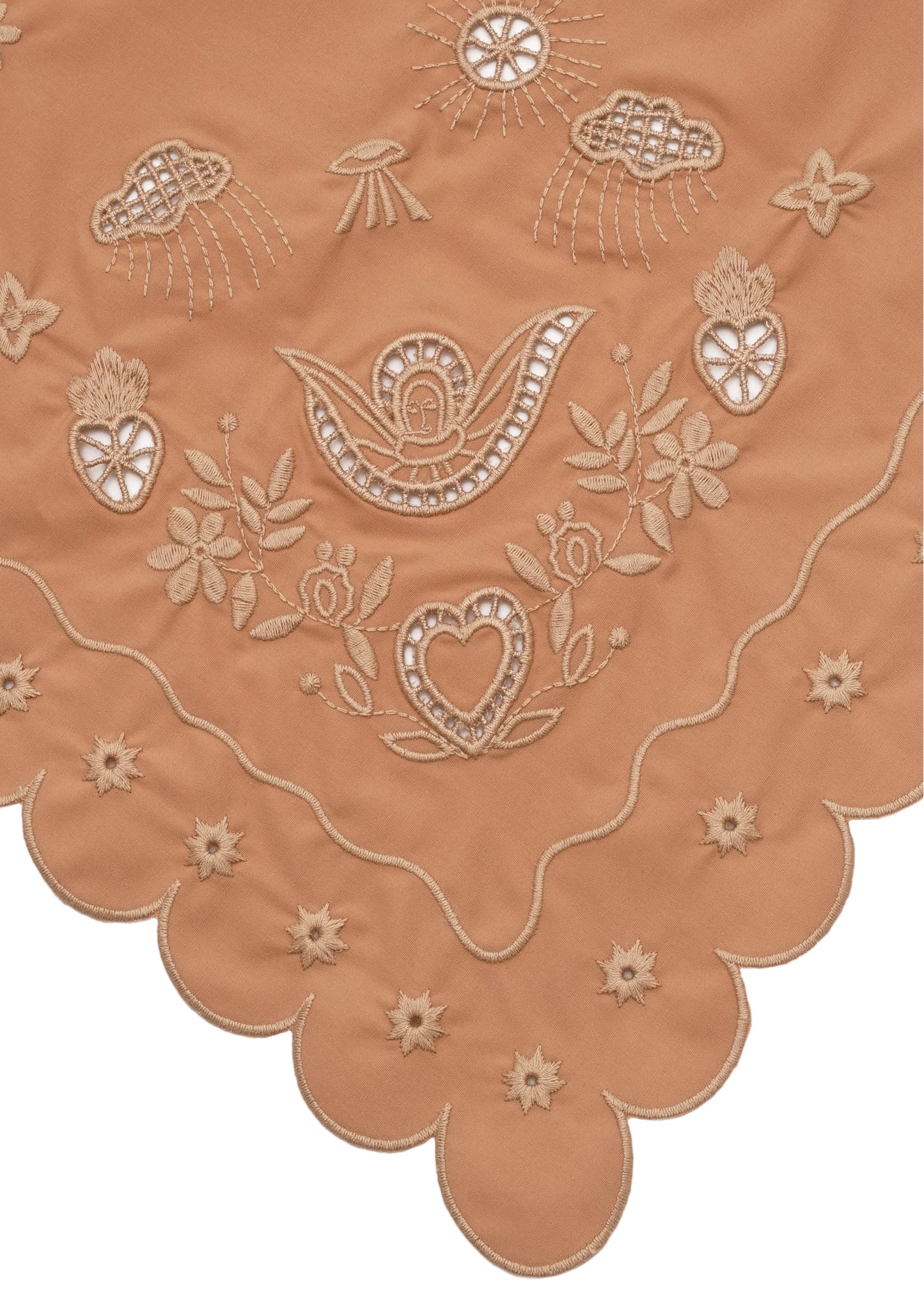 Beige Vytynanka Headscarf