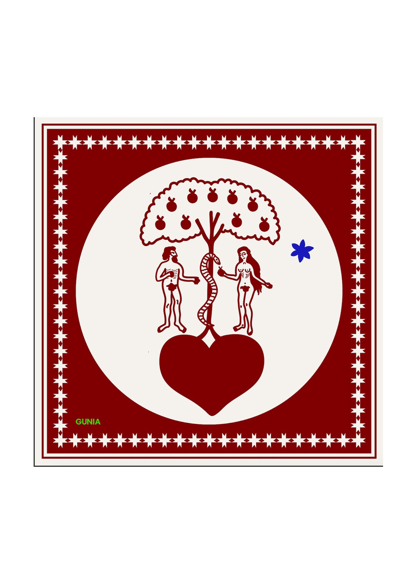 Adam and Eve Silk Headscarf