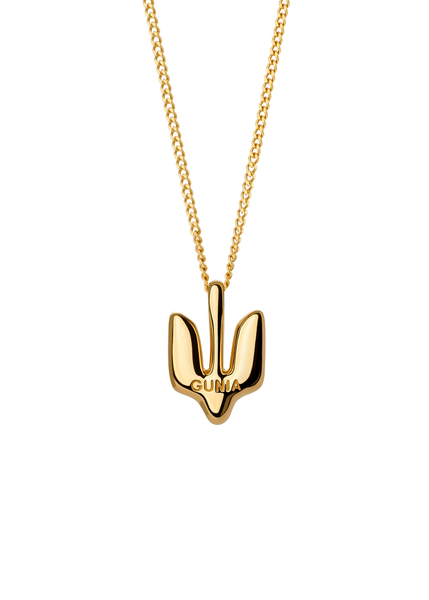 Gold Plated Pendant Trident small