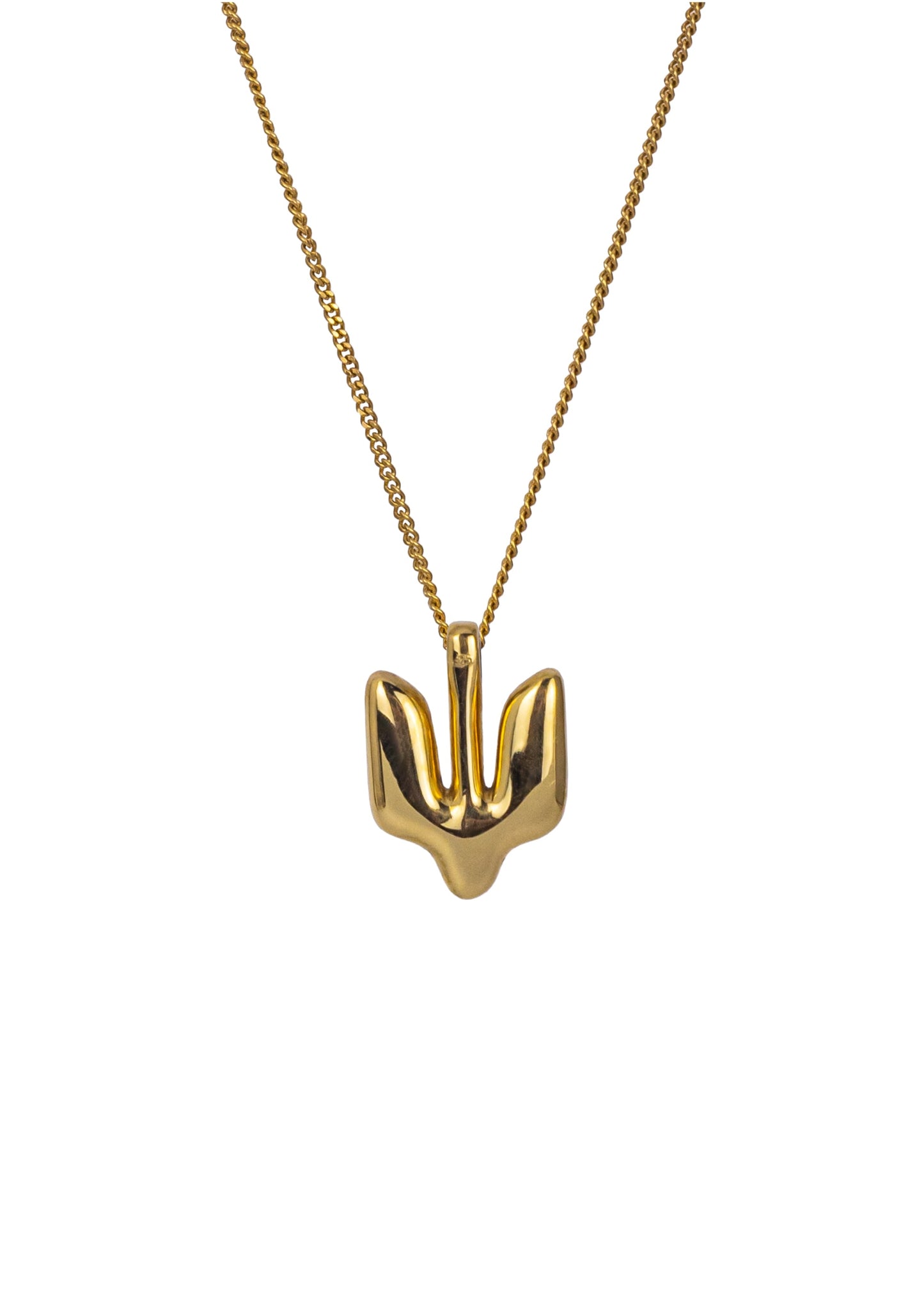Gold Plated Pendant Trident small
