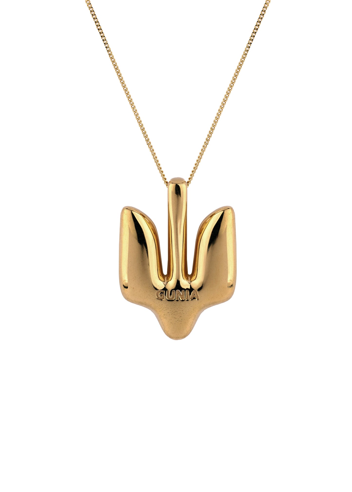 Gold Plated Pendant Trident Big