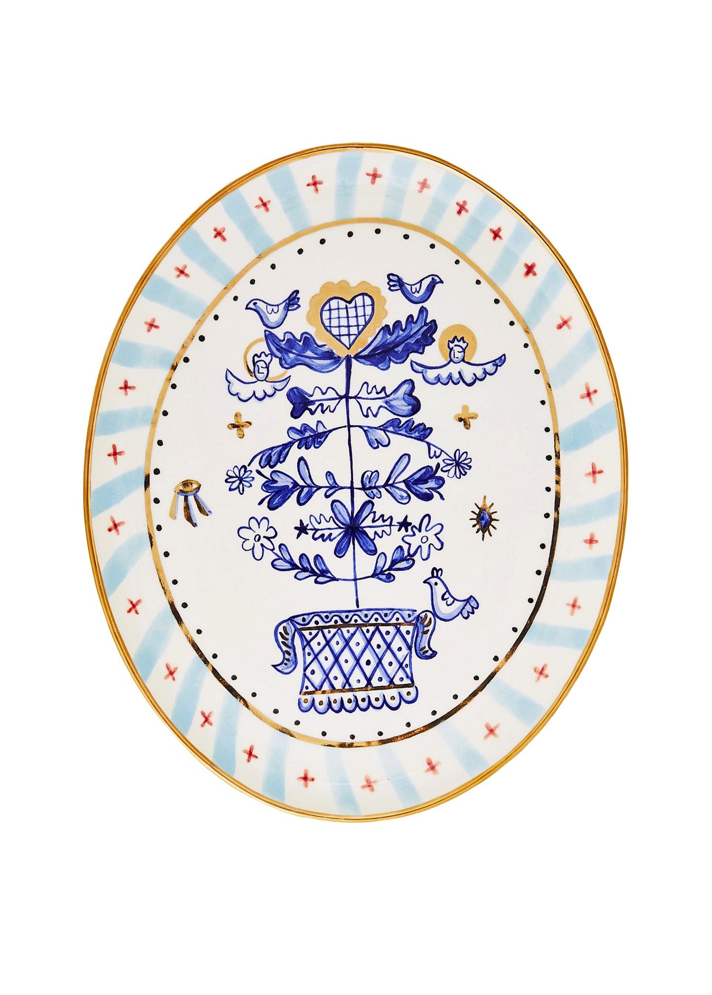 Oval plate with a Tree of life