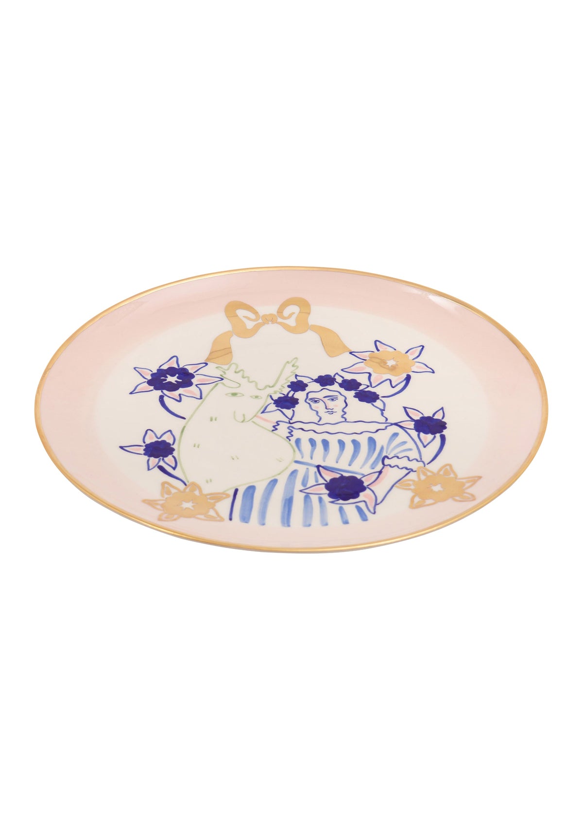 Lady with a Deer Round Plate 32 cm