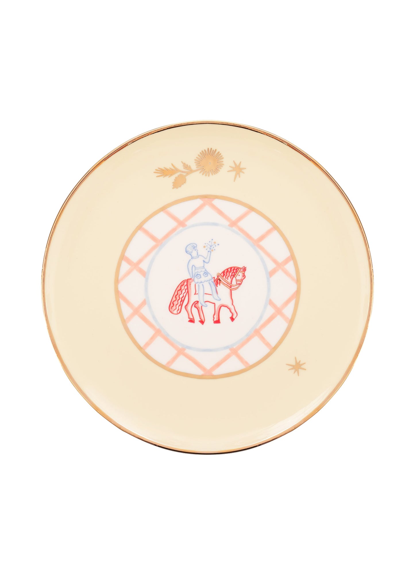 Horseman Plate with Flowers