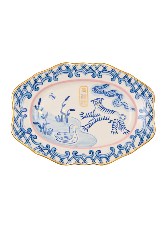 Oval Plate with Tiger GUNIA x Pryvity