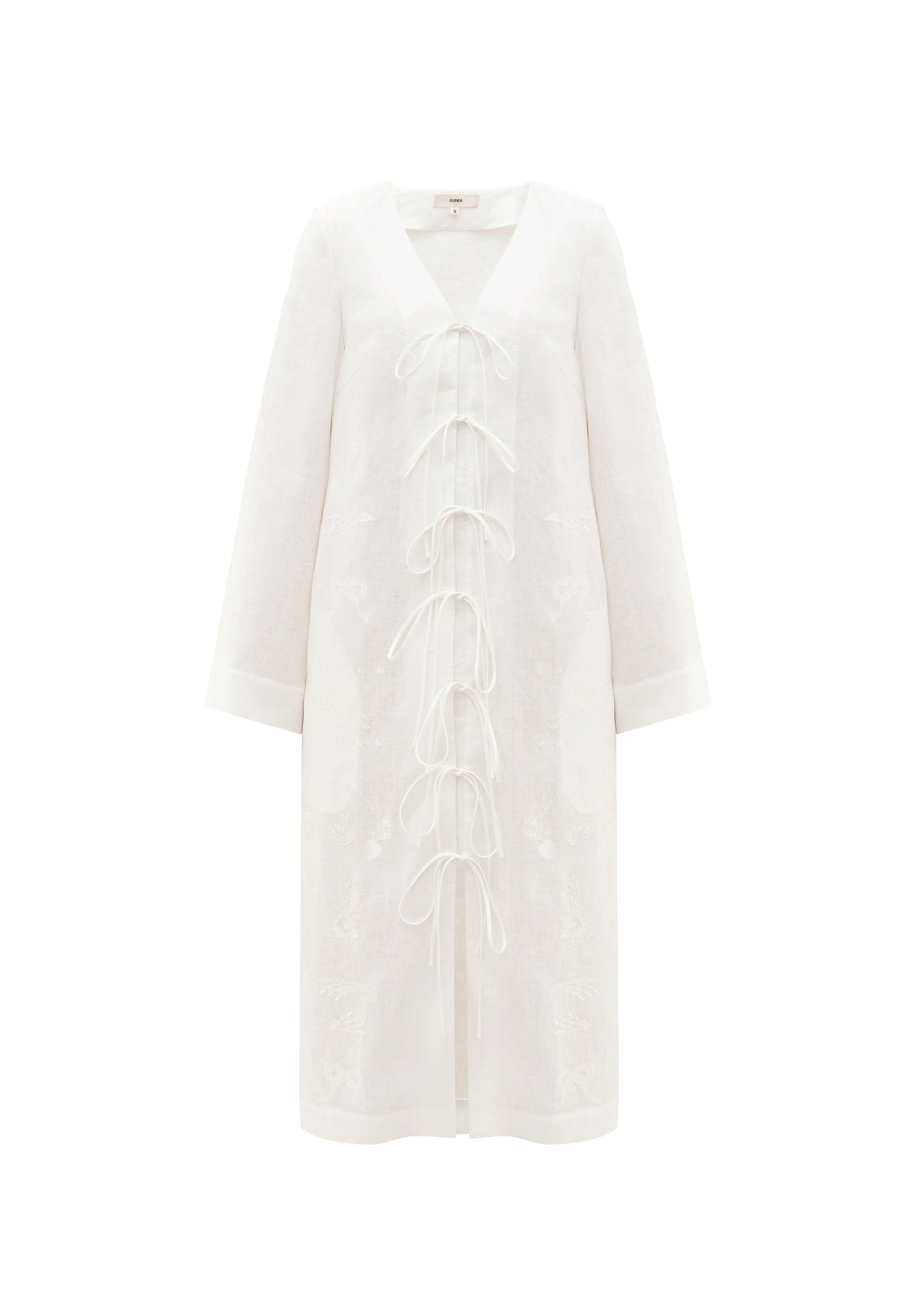 Zena Robe With Ties in Milk