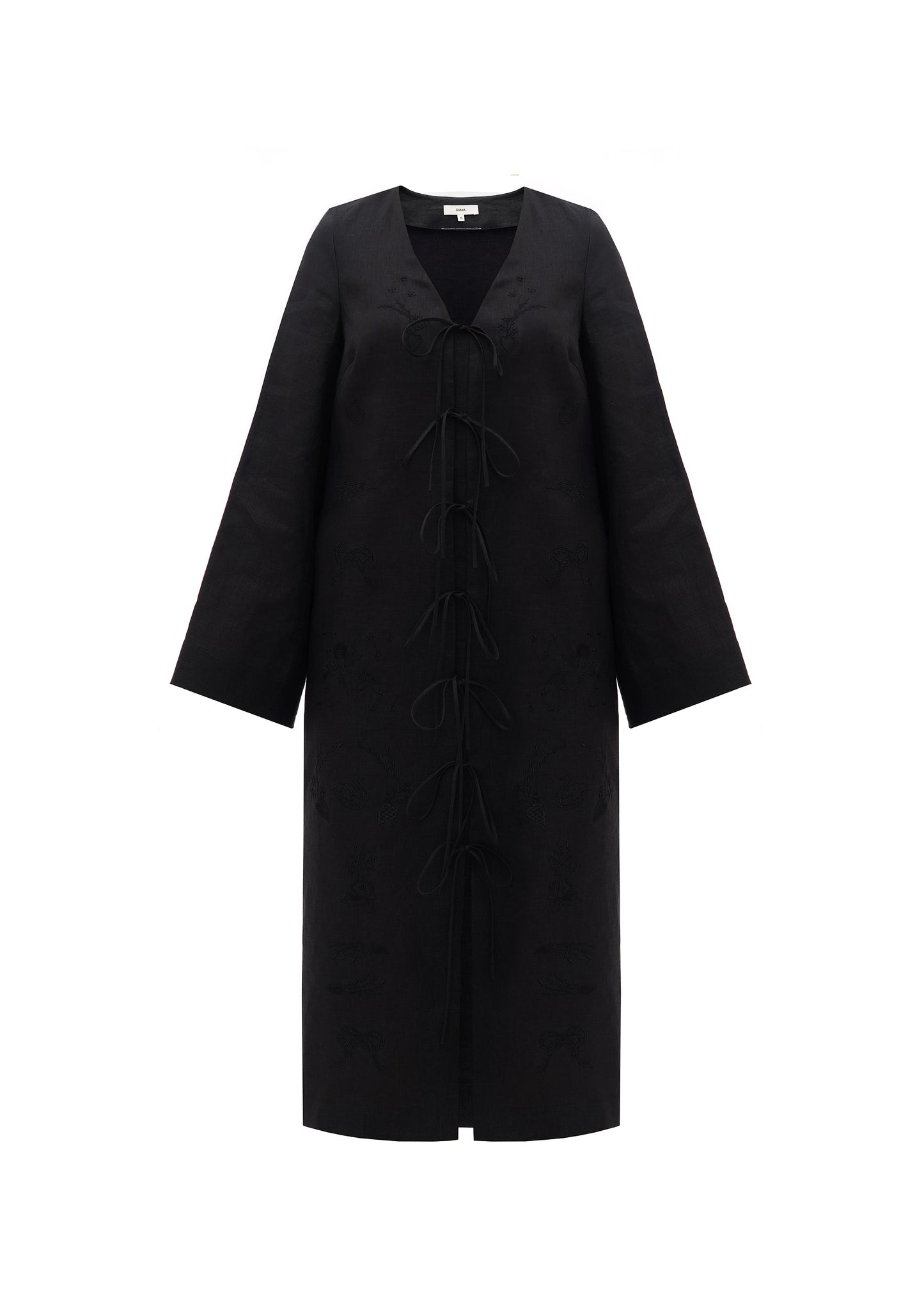 Zena Robe With Ties in Black