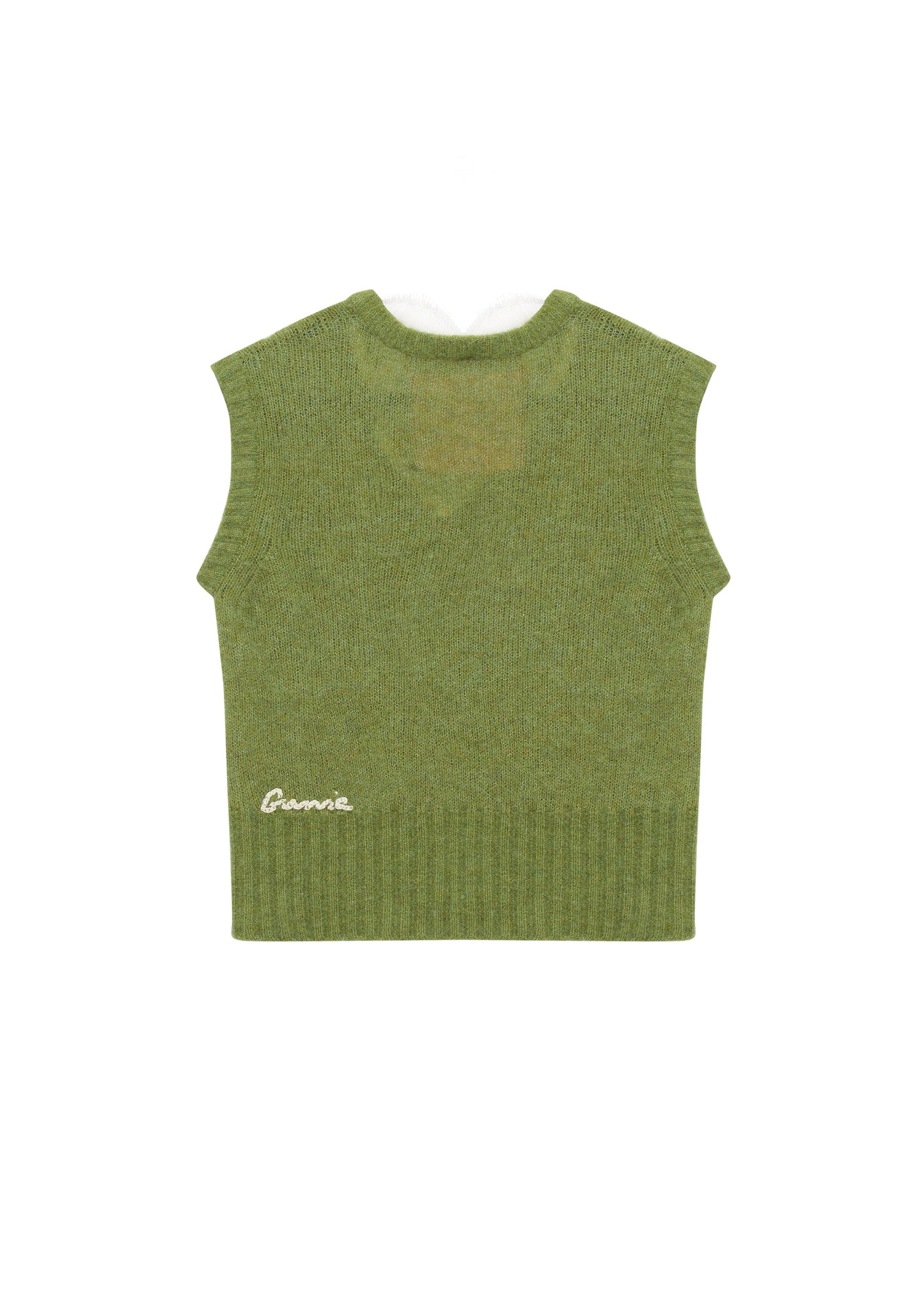 Lace-trimmed Vest in Green