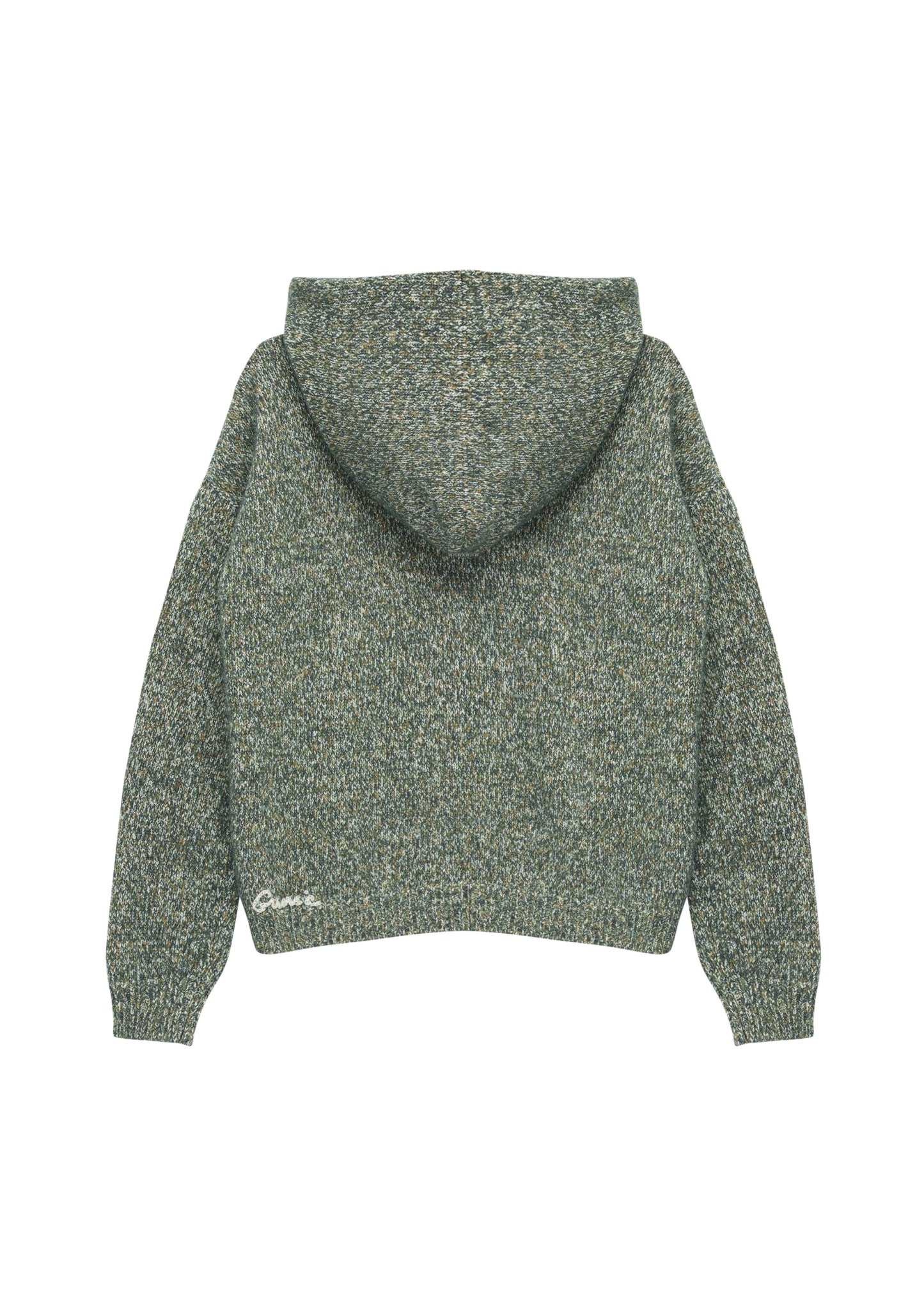 Hooded Mélange Sweater in Green