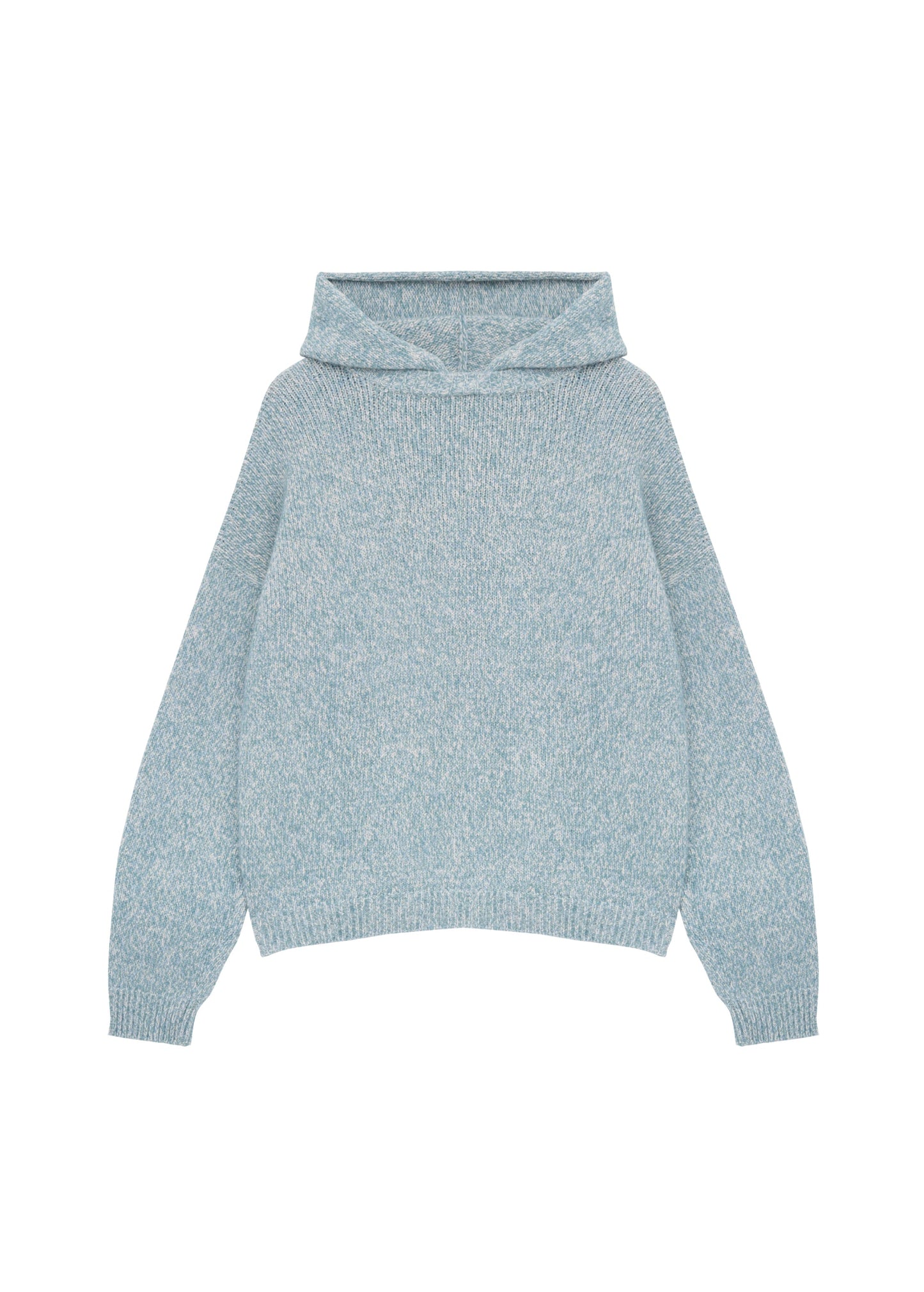 Hooded Mélange Sweater in Blue