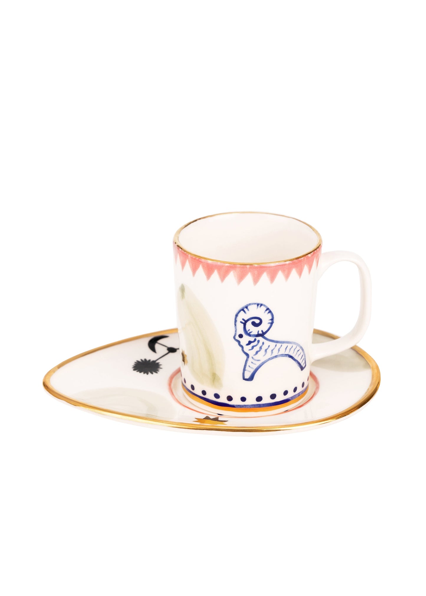 Coffee Mugs and Saucers Set Vesna