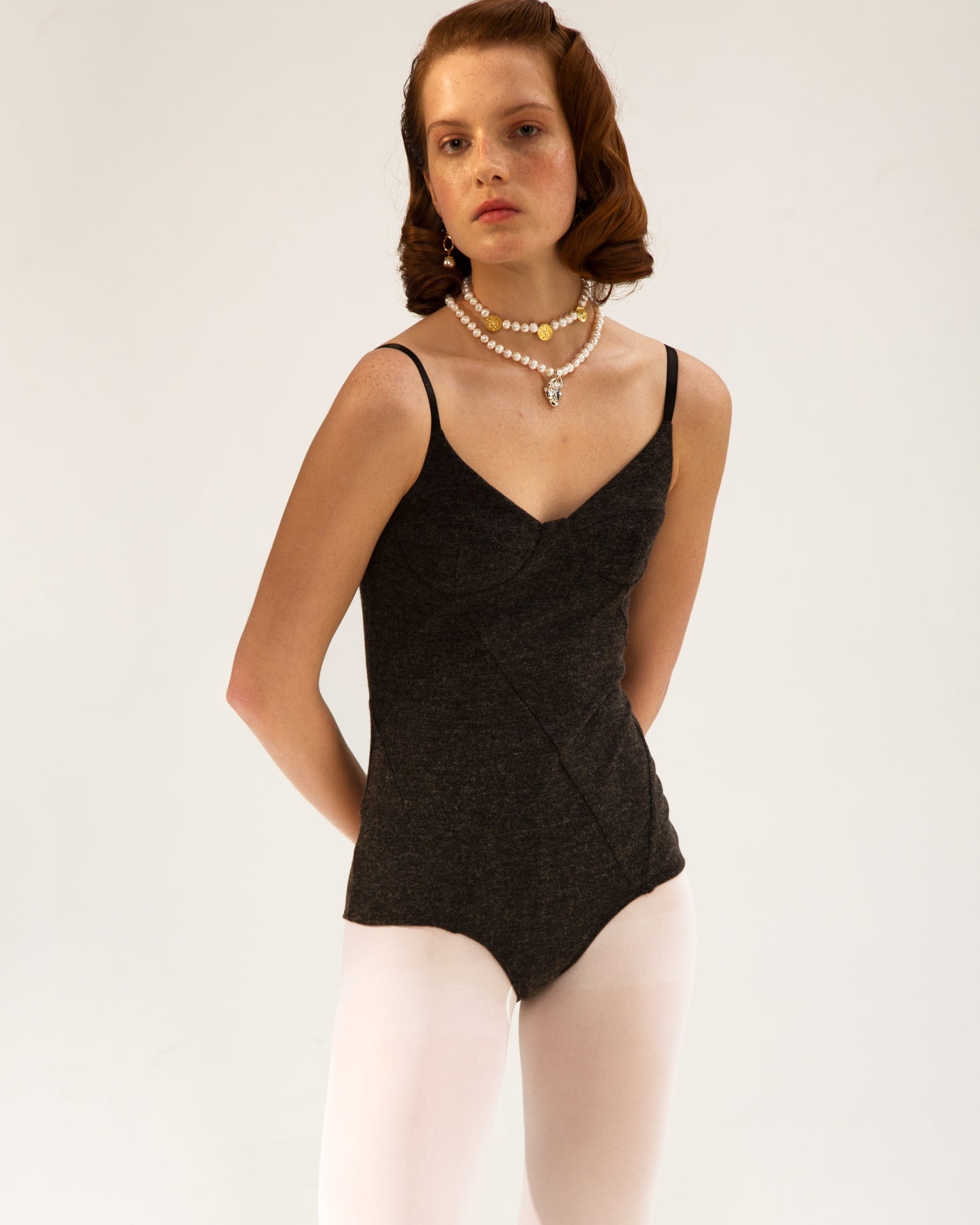 Pearl Necklace with a Bull in Silver