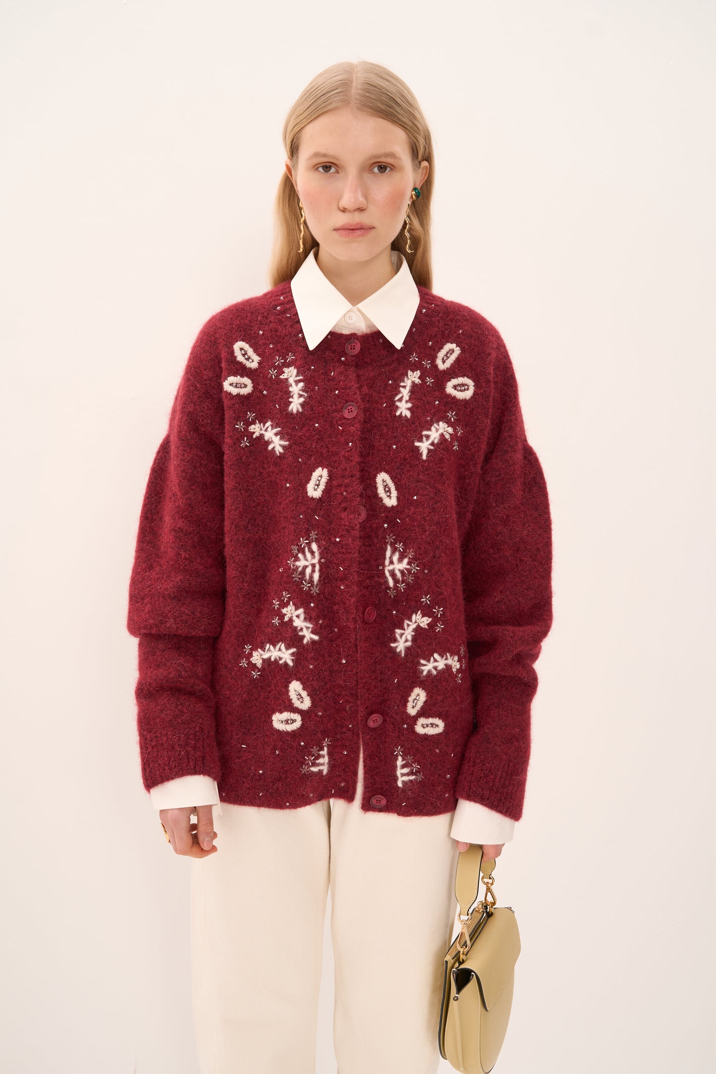 Squill Cardigan in Burgundy
