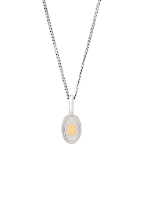 Silver pendants with a star and moon