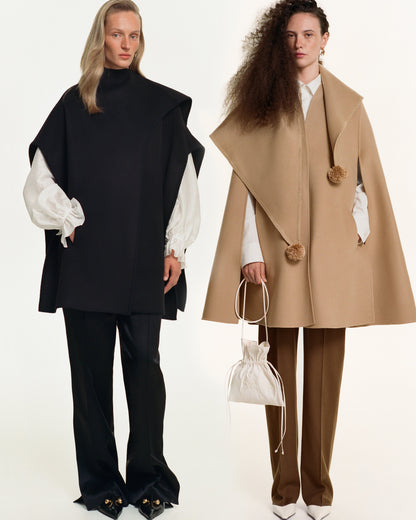 Guglia Cape Coat in Beige