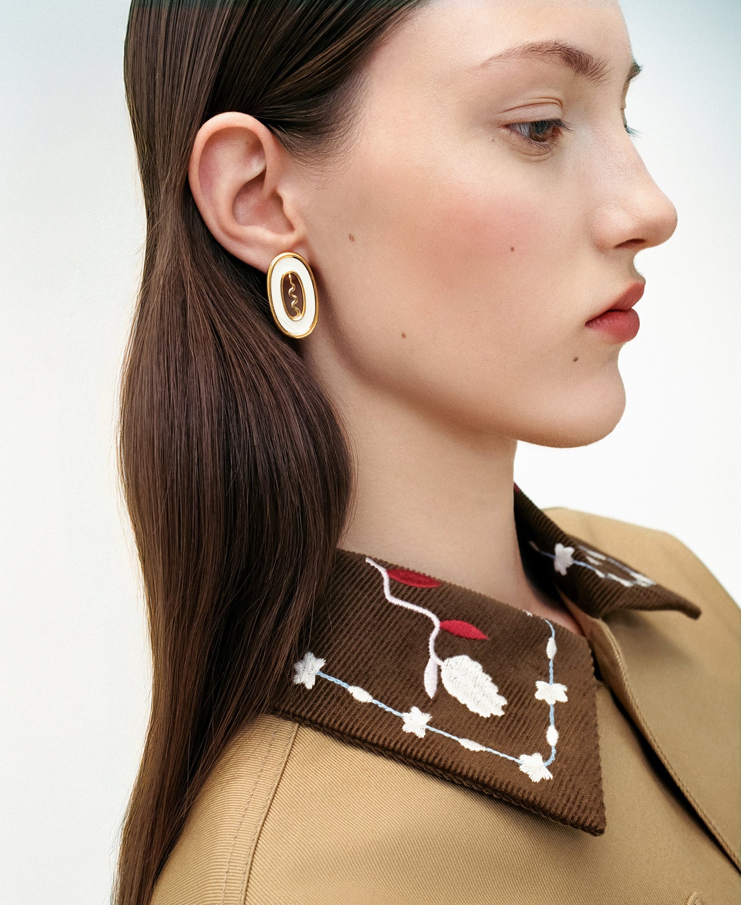 Serpent Earrings in White