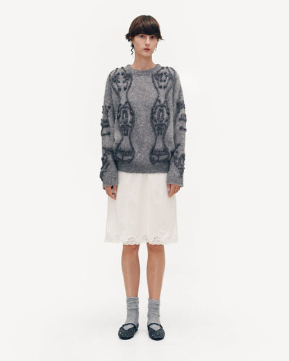 Flowers Sweater in Grey
