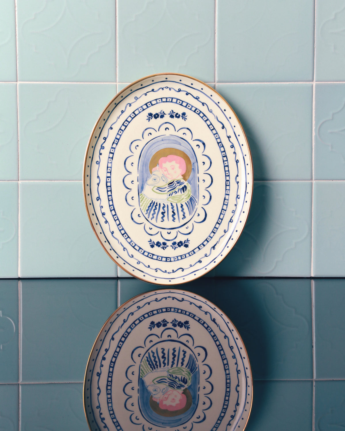 Ivan with Lamb Oval Plate