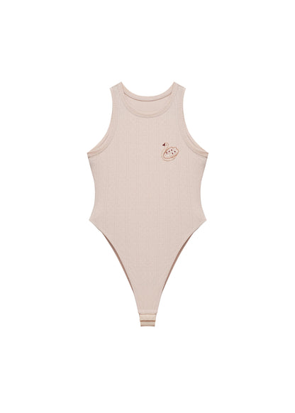 Textured Sleeveless Bodysuit