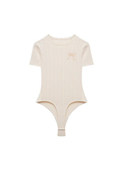 Textured T-Shirt Bodysuit