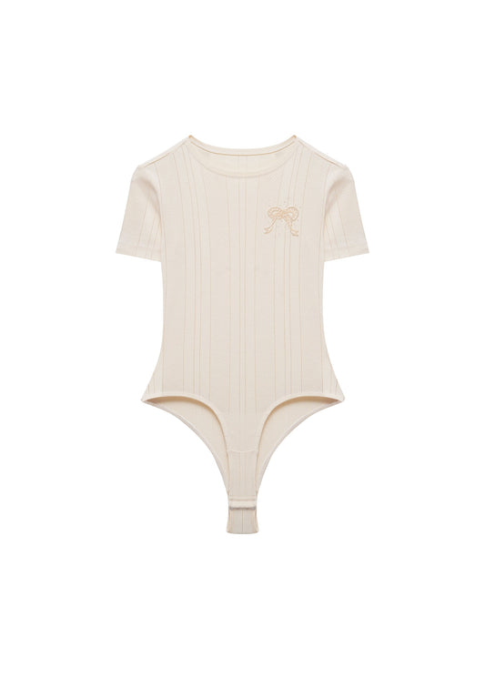 Textured T-Shirt Bodysuit
