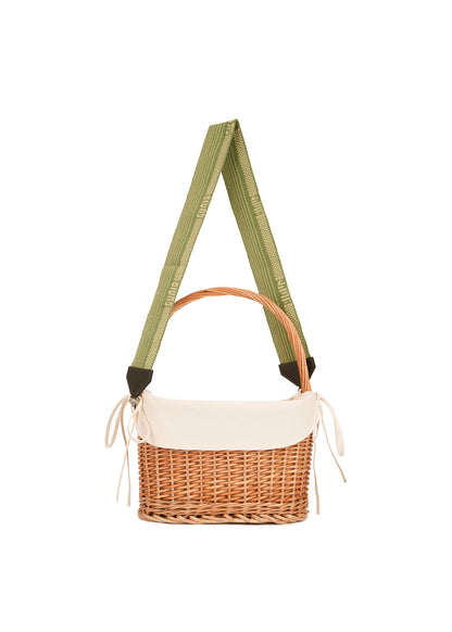 Easter Cradle-Like Basket with a green strap