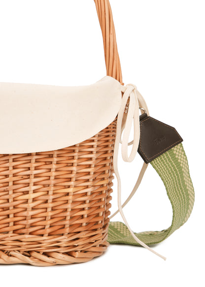 Easter Cradle-Like Basket with a green strap