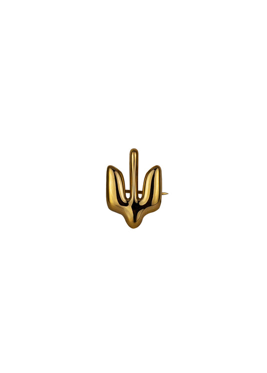 Gold Plated Brooch Trident