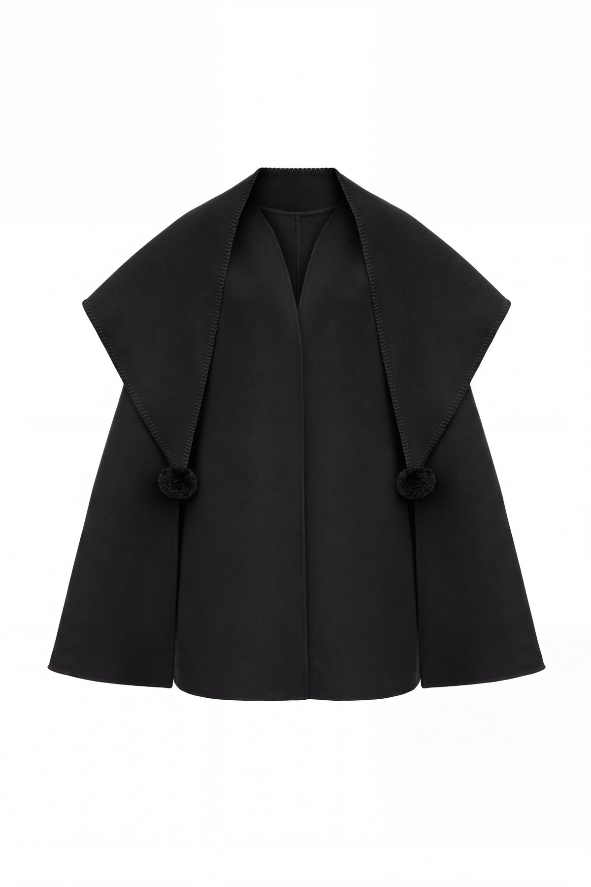 Guglia Cape Coat in Black slide 1