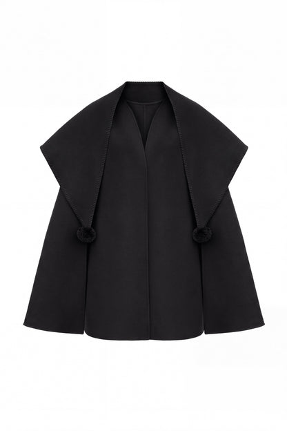 Guglia Cape Coat in Black
