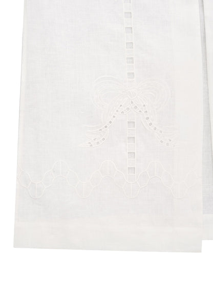 Oliana Dress With Ties in Milk