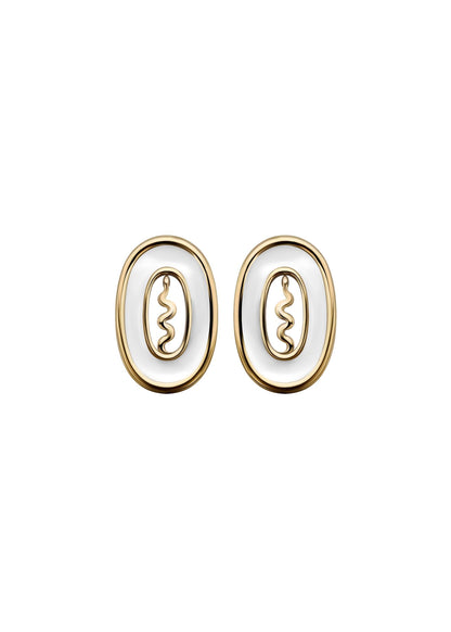 Serpent Earrings in White